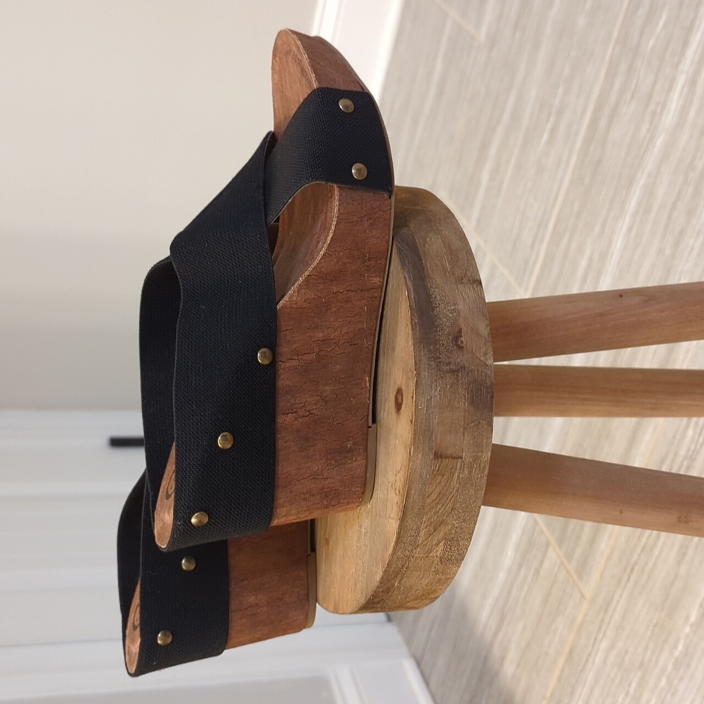 New Comfort Elastic Strap Cork Wedges